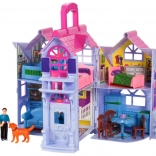 Kolorowy składany domek dla lalek