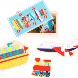 Small Foot Drewniane puzzle Pojazdy