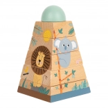 Drewniana wieża do nakładania Safari dla dzieci