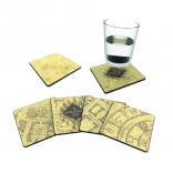 Zestaw podkładek MARAUDER'S MAP (4 szt.) – zmieniające się pod wpływem ciepła