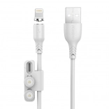 Magnetyczny kabel ładujący 3w1 FONENG X62, USB na USB‑C / Lightning / Micro USB, 1 m, biały
