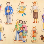 Small foot drewniane puzzle Rodzina
