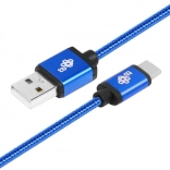 Niebieski kabel USB–USB‑C 1,5 m w oplocie