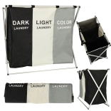 Trójkomorowy kosz na pranie z organizerem 135 l