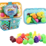 Zestaw owoców i warzyw w koszyku dla dzieci