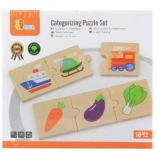 Drewniane logiczne puzzle VIGA, 24 elementy