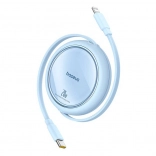 Retrakcyjny kabel ładujący Baseus Free2Pull USB‑C do Lightning 20W niebieski