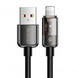 Mcdodo kabel Lightning z wskaźnikiem LED, 1,8 m, 12 W, czarny