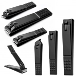 zestaw czarnych cążek do paznokci 3 szt. – duże, małe i skośne