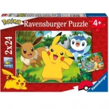 Puzzle Pokémony 2x24 szt