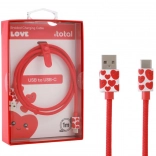 Kabel ładujący USB‑C w serduszka z silikonowym paskiem