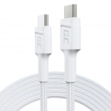 kabel ładujący USB‑C do USB‑C 2 m, 60 W Power Delivery, QC 3.0, biały