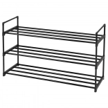 Czarny metalowy regał na buty z 3 półkami