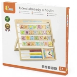 Drewniany alfabet i zegar w języku czeskim