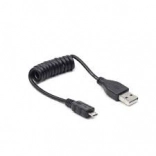 Kabel USB AM-Micro spiralny 20-60 cm