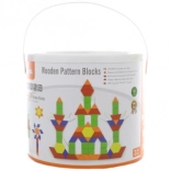 VIGA drewniane płaskie klocki montessori 250 szt. w wiaderku