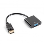 Adapter DisplayPort na VGA 15‑pin, męski na żeński, 10 cm, czarny