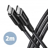 Premium kabel USB‑C do USB‑C 2.0, 2 m, PD 60 W, 3 A