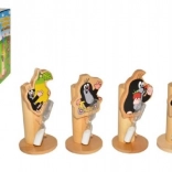 Drewniany stojak na szczoteczkę Krecik z kwiatkiem