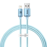 Kabel USB do urządzeń Apple Baseus Crystal Shine, 2.4A, 1,2 m w kolorze niebieskim