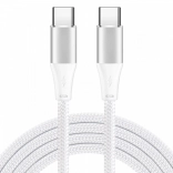 Kabel USB‑C 2 m biały, 60 W, PD 3.0 i QC 4.0+