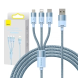 Kabel do ładowania i danych 3w1 BASEUS StarSpeed, USB‑C / micro USB / Lightning, 3,5 A, 1,2 m, niebieski