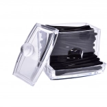 Elegancki przezroczysty dozownik na patyczki kosmetyczne z akrylu
