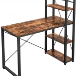 Loftowe biurko z półkami, rustykalne, 120 × 60 cm