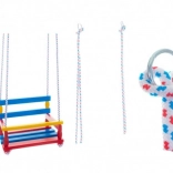 Kolorowa drewniana huśtawka 38 × 30 cm, udźwig 80 kg