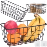 Wieszany metalowy kosz – organizer kuchenny i łazienkowy, czarny