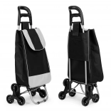 Wózek na zakupy ModernHome, czarny, 25l torba, 6 kół, metalowa rama