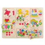 Bigjigs Toys Obrazkowe puzzle do liczenia