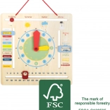 Edukacyjny kalendarz z zegarem dla dzieci po niemiecku