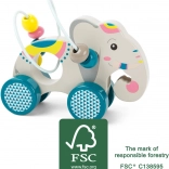 small foot drewniany słoń na kółkach jungle