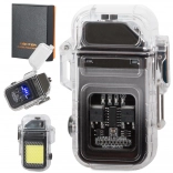 Plazmowa zapalniczka z latarką LED, ładowanie USB, wodoodporna