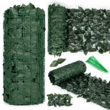 Sztuczny bluszczowy płot 500 × 50 cm, ciemnozielona osłona na balkon i ogrodzenie