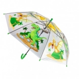 dziecięcy przezroczysty parasol z dinozaurami, automatyczny, 64 cm