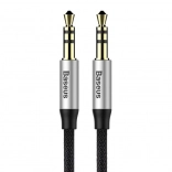 Kabel audio 3,5 mm AUX BASEUS Yiven, 1 m, czarno‑srebrny