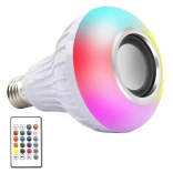kolorowa żarówka LED RGB E27 z głośnikiem Bluetooth i pilotem