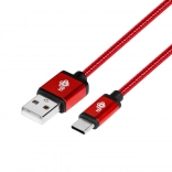 Przewód do ładowania i danych USB‑C 1,5 m – rubinowa czerwień, pleciony