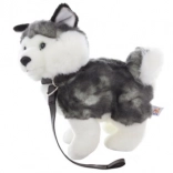 Pluszowy husky ze smyczą 25 cm