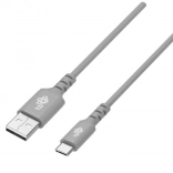 silikonowy kabel USB–USB‑C 2 m, szary, szybkie ładowanie