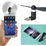 Mini wiatraczek do telefonu 2w1 usb/microusb – czarny