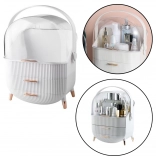 Biały organizer kosmetyczny z otwieranym kloszem