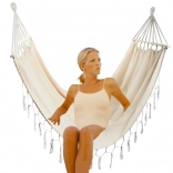 Ogrodowy boho hamak dla dwóch osób 200 × 150 cm z frędzlami