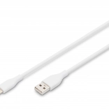 Silikonowy kabel USB-A do USB-C 60 W 0,5 m biały