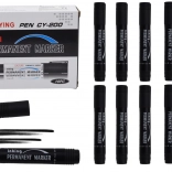 Zestaw wodoodpornych markerów permanentnych, czarny, 10 szt.