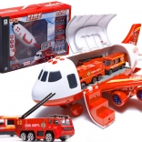 Strażacki samolot transportowy z autkami