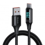 Kabel USB na USB-C z wyświetlaczem Mcdodo, 66W, 6A, 1,2 m czarny