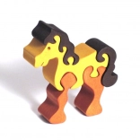 Fauna drewniane układanka koń brązowy